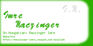 imre maczinger business card